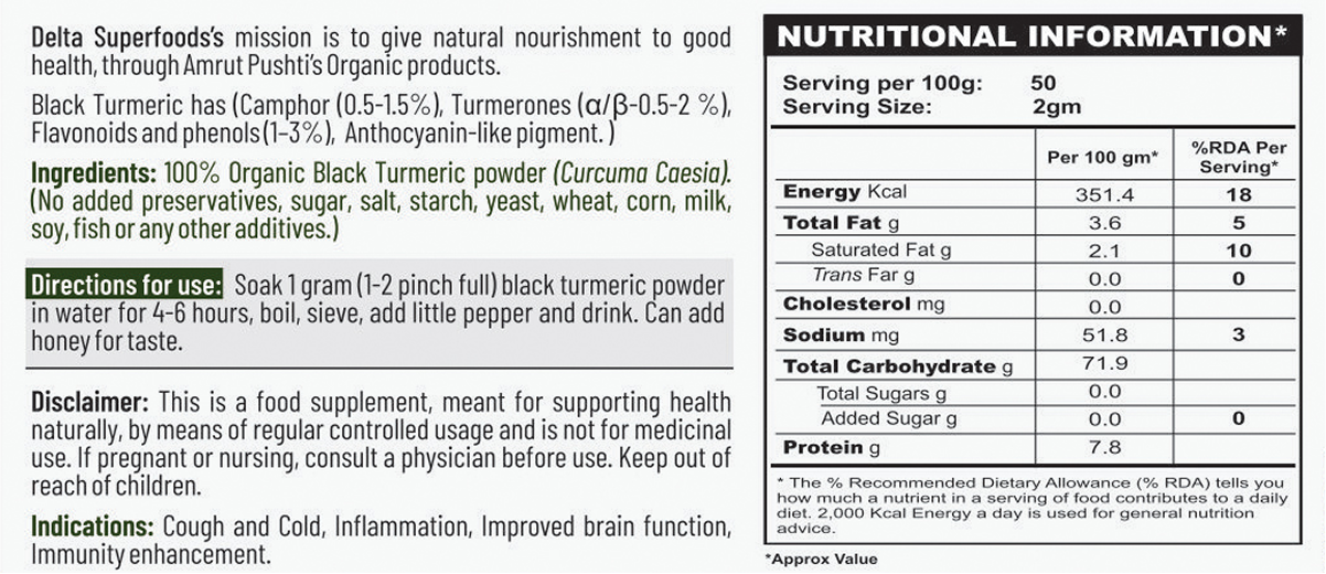 Organic Black Turmeric Powder